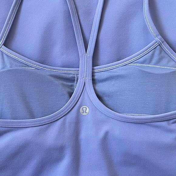 Lululemon Built-In Bra Strappy Racerback Tank Top Cool Blue Purple Size 8 Yoga - Picture 3 of 7